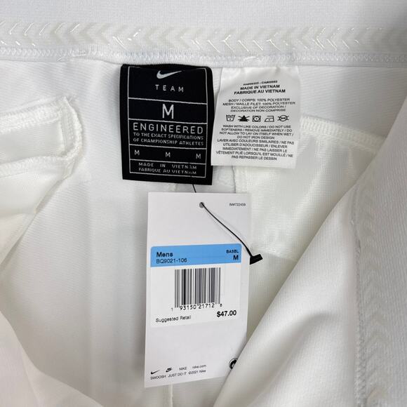NWT Nike Vapor Select High Piped White Baseball Pants Mens Size Med (BQ9021-106) - Picture 3 of 6